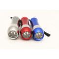 Factory Hot Sale 3*aaa Dry Battery Powered Colorful Emergency Cheap 9 led Aluminum led Flashlight Torch